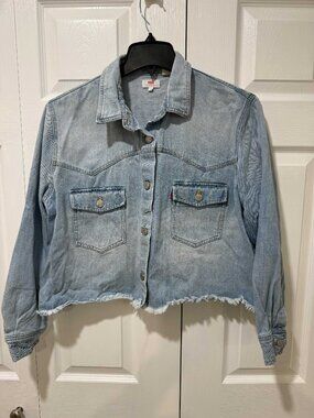 Levi’s Womens Addison Cropped Western Denim Shirt/Jacket Size M Medium